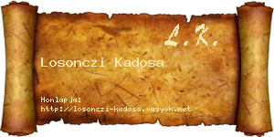 Losonczi Kadosa névjegykártya